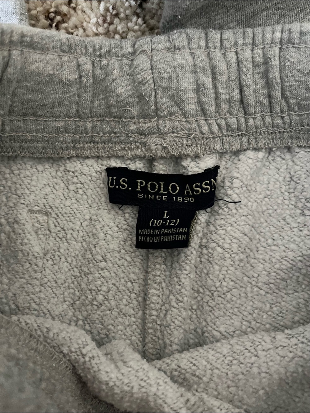 U.S. Polo Assn. Boys Gray Sweatpants Large 10/12 Jogger Pants - Picture 2 of 2